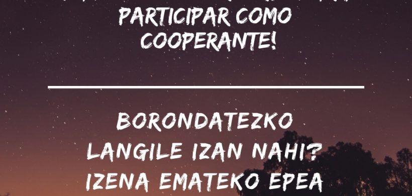 Ya puedes inscribirte para participar como cooperante!