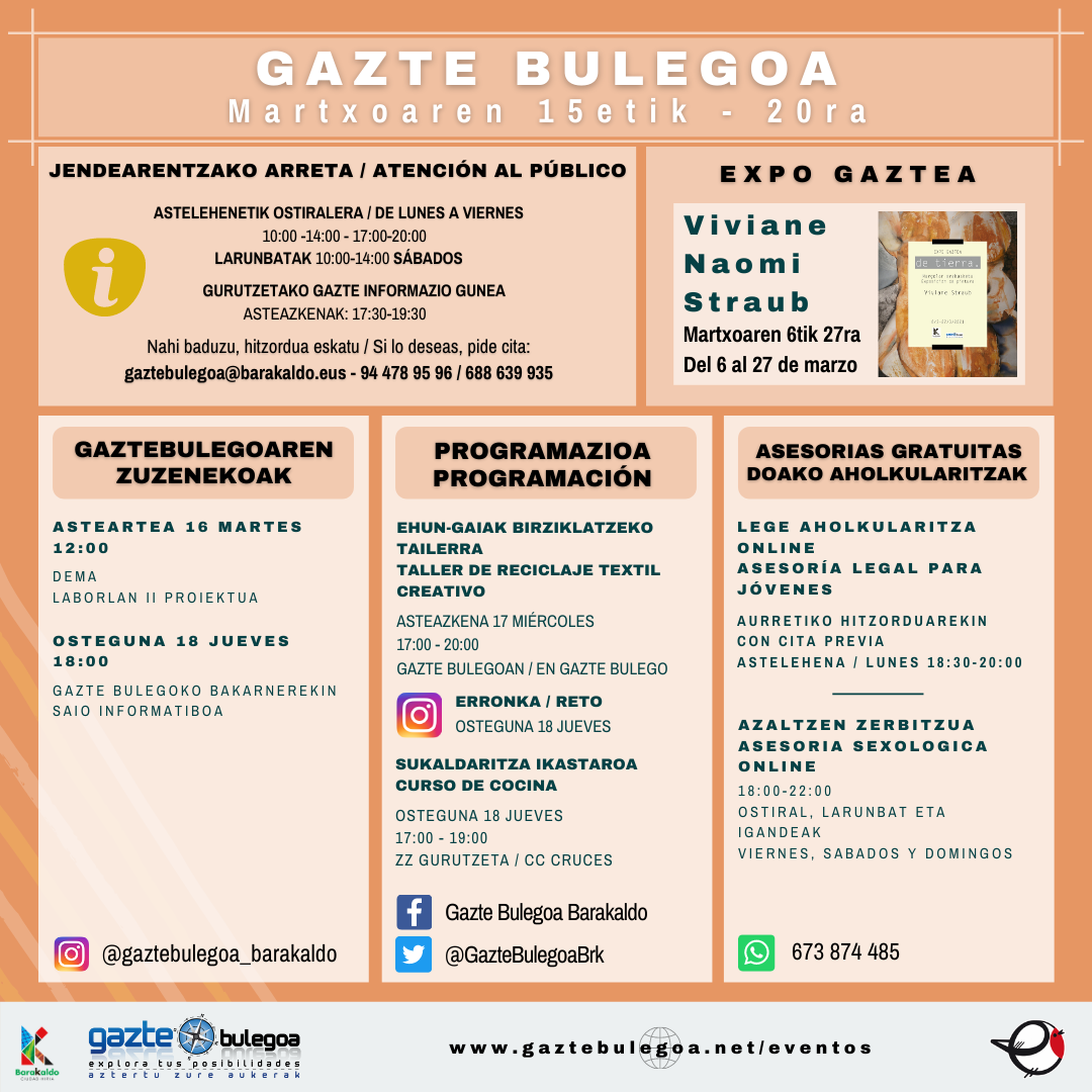 Cartel de la Asteko Programazioa de Gazte Bulegoa